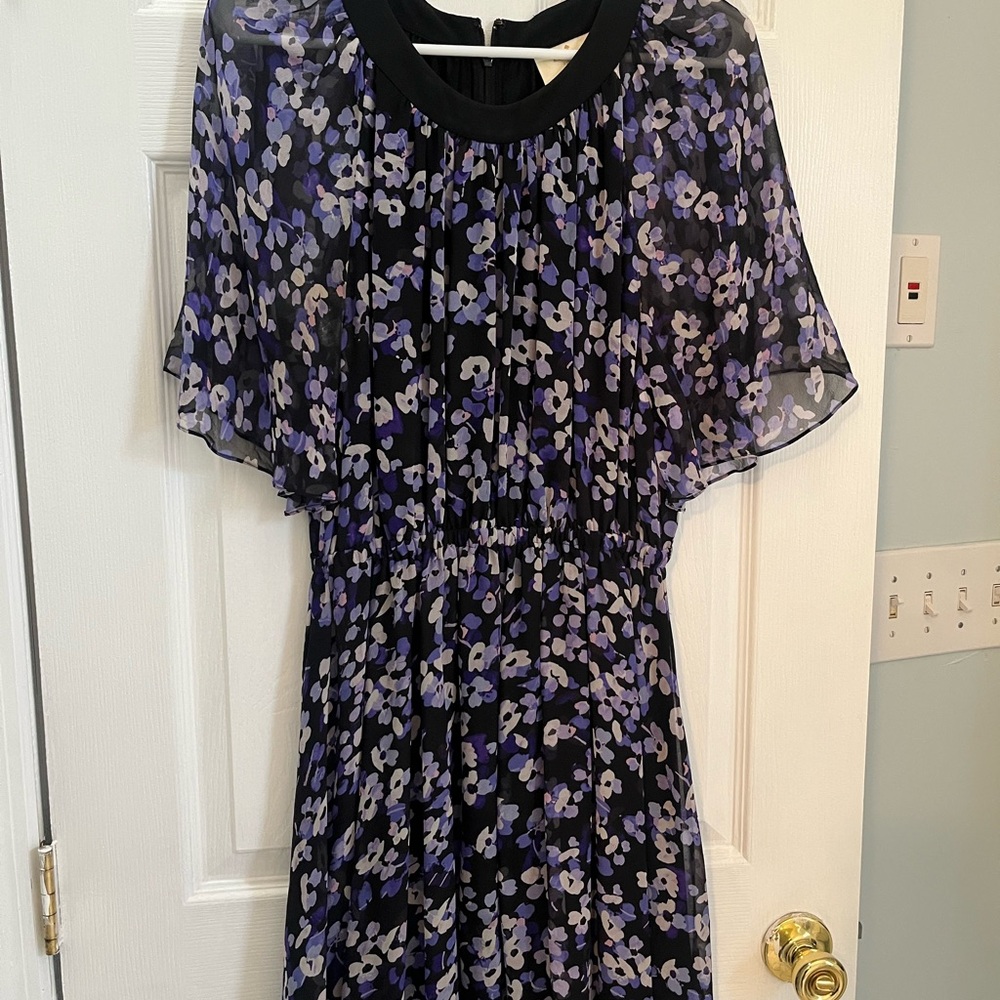 Floral Black and Purple Dress